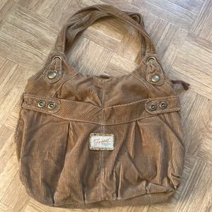 Fossil Corduroy Purse Brown